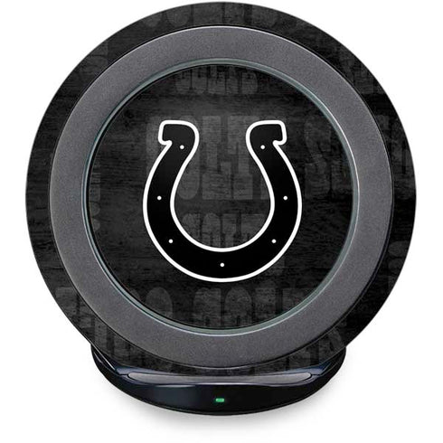 NFL Indianapolis Colts Black & White Fast Charge Wireless Charging Stand Skin
